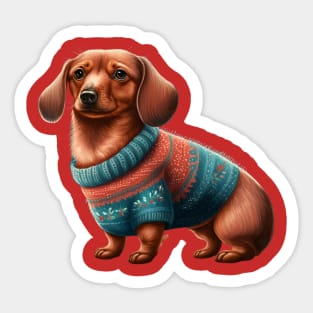 Christmas Sausage Dog Sticker